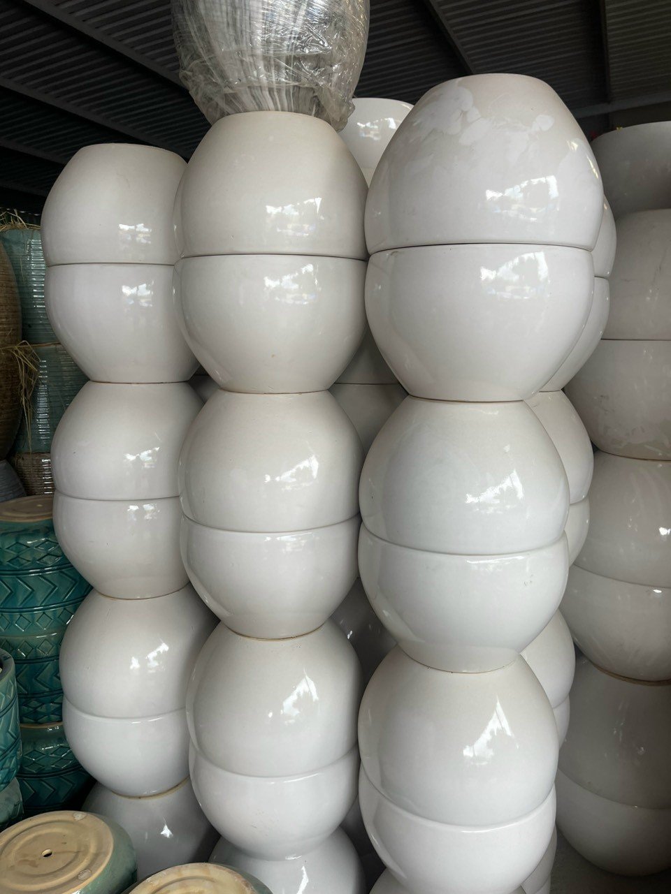 Chậu Sứ Tráng Men Trứng Tròn 2