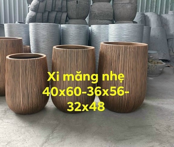 Chậu Xi Măng Nhẹ Hình Giọt Nước 40×60