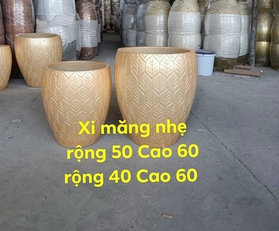 Chậu Xi Măng Nhẹ Hoa Văn Chiếc Lá 40×50 2