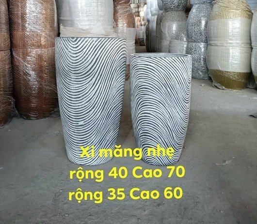 Chậu Trồng Cây Xi Măng Nhẹ Đầu Đạn 2