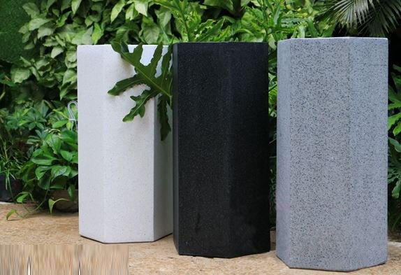Chậu Trồng Cây Xi Măng Đá Mài Hình Lục Giác 2