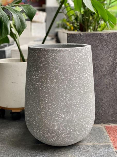 Chậu Trồng Cây Xi Măng Đá Mài Hình Giọt Nước 3