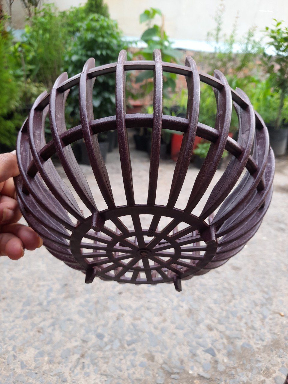 Chậu Nhựa Giả Gỗ Trồng Lan Hình Bí Phi 23cm 2