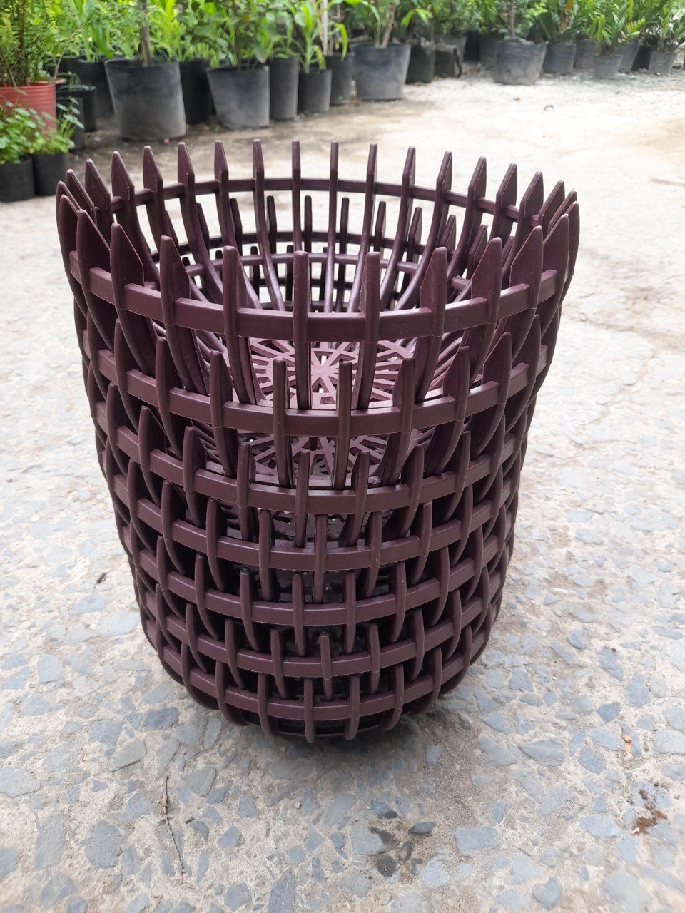 Chậu Nhựa Giả Gỗ Trồng Lan Hình Bí Phi 30cm 3