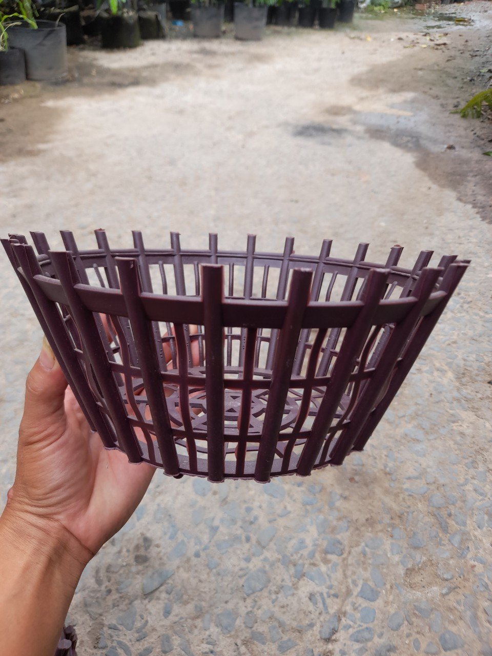 Chậu Nhựa Giả Gỗ Trồng Lan Phi 23cm 2