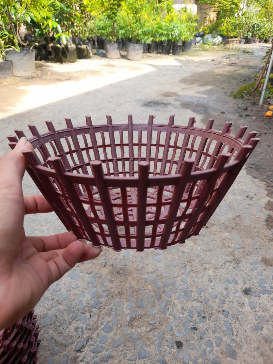 Chậu Nhựa Giả Gỗ Trồng Lan Phi 26cm 2
