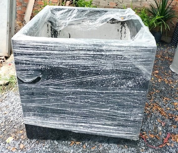 Chậu Xi Măng Đá Mài Trồng Cây Vuông 80cm