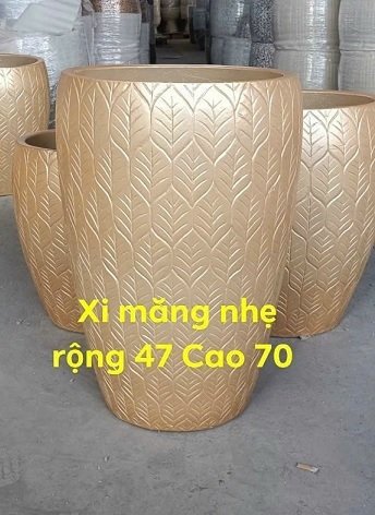 Chậu Xi Măng Nhẹ Hoa Văn Chiếc Lá 47×70