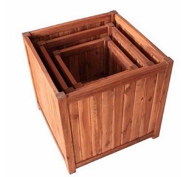 Chậu Gỗ Trồng Cây Hình Vuông