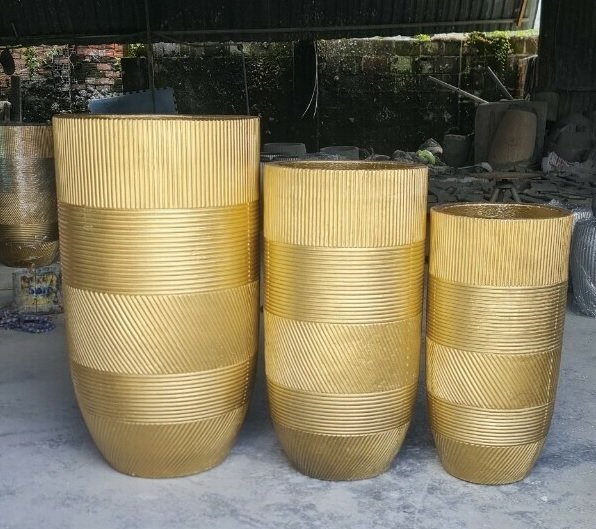 Chậu Trồng Cây Xi Măng Nhẹ Màu Vàng 3