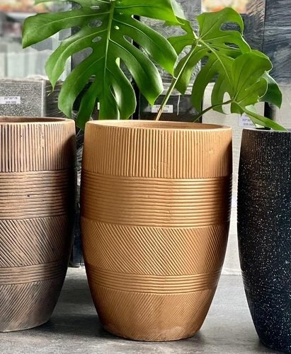 Chậu Trồng Cây Xi Măng Nhẹ Màu Vàng
