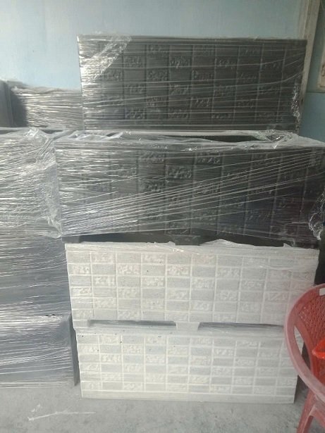 Chậu Xi Măng Đá Mài Hình Chữ Nhật Có Chân Đế 2