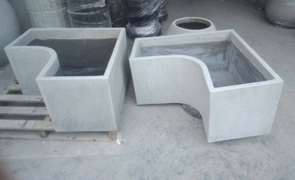 Chậu Xi Măng Đá Mài Vuông Bo Góc Trồng Cây Nuôi Cá 2