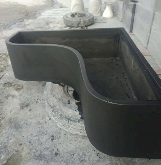 Chậu Xi Măng Đá Mài Vuông Bo Góc Trồng Cây Nuôi Cá 3