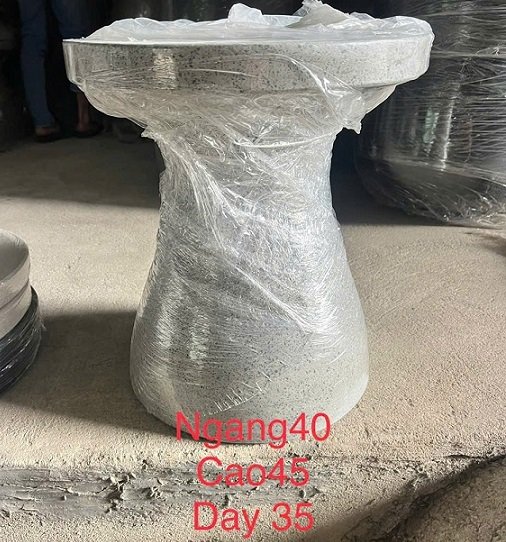 Đôn Chậu Xi Măng Đá Mài (hình nấm)