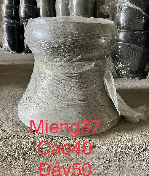 Đôn Kê Chậu Xi Măng Đá Mài (bầu tròn)