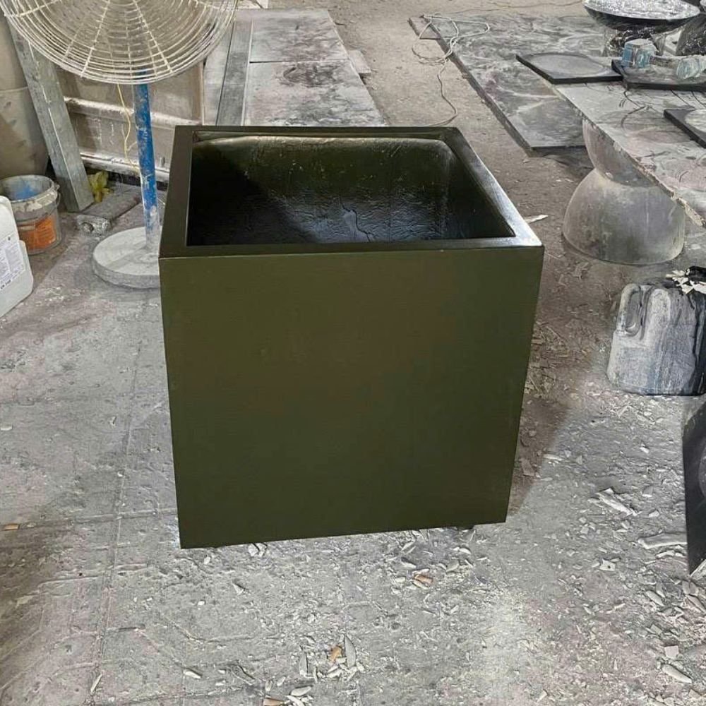 Chậu Composite Vuông Xám Xi Măng 21kg