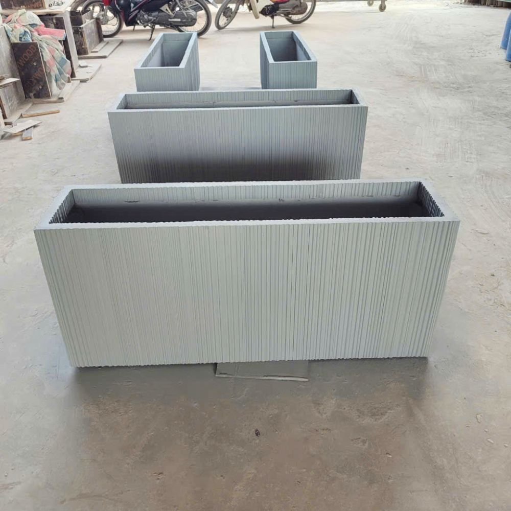 Chậu Composite Hình Chữ Nhật Xám 5.5kg