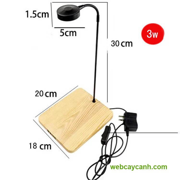 Đèn led đế gỗ 2