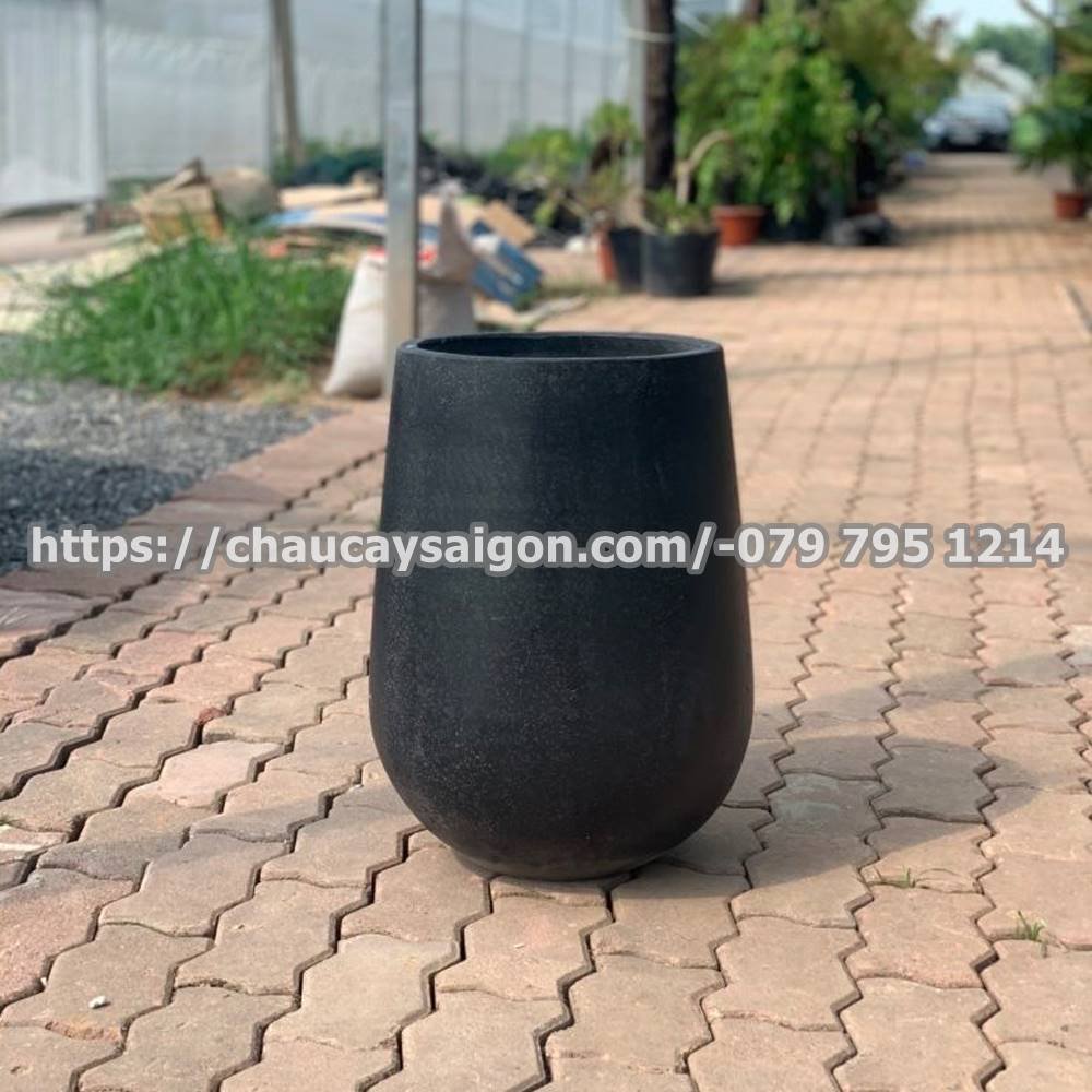 Chậu xi măng tròn giọt nước 2