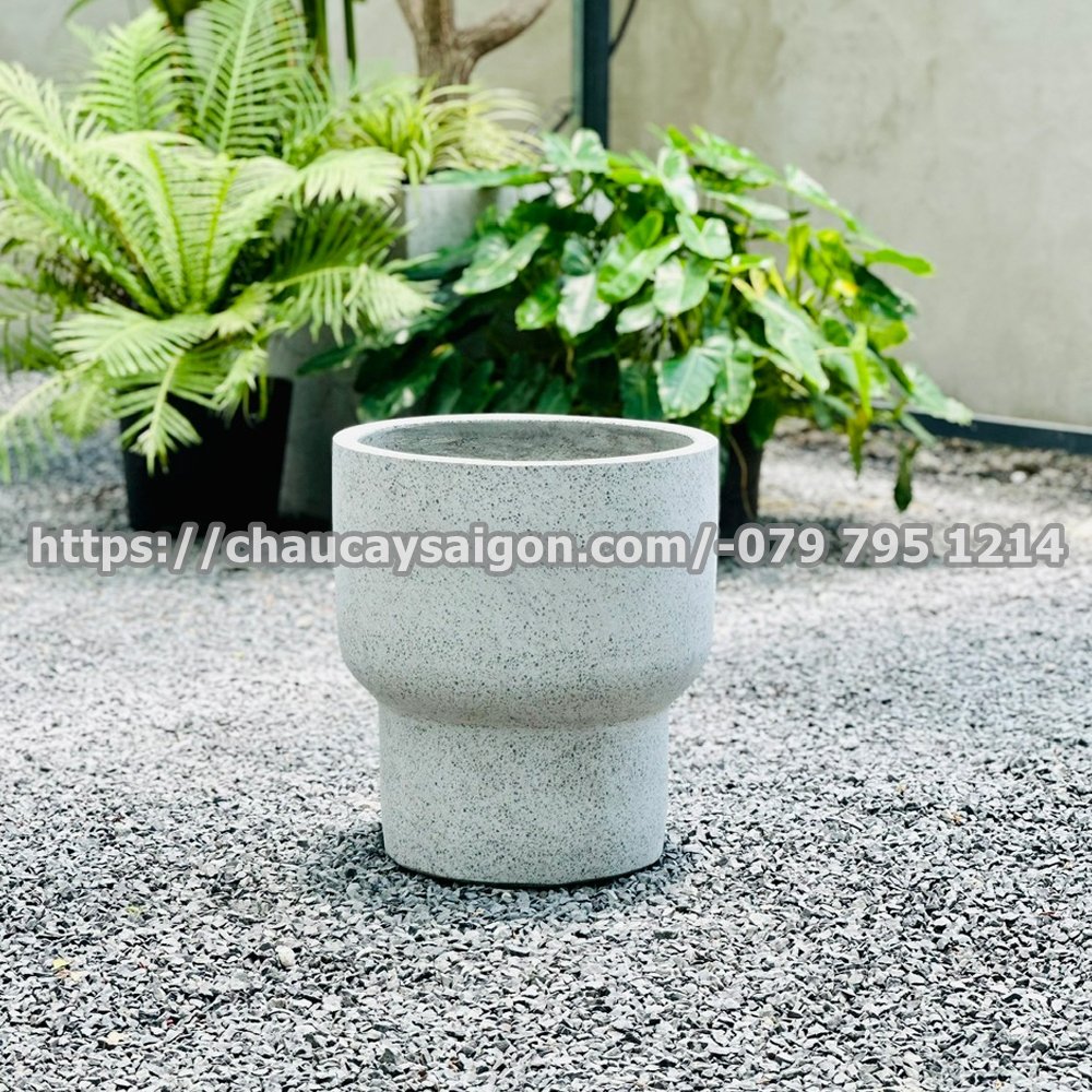Chậu xi măng tròn đẹp hình ly 3