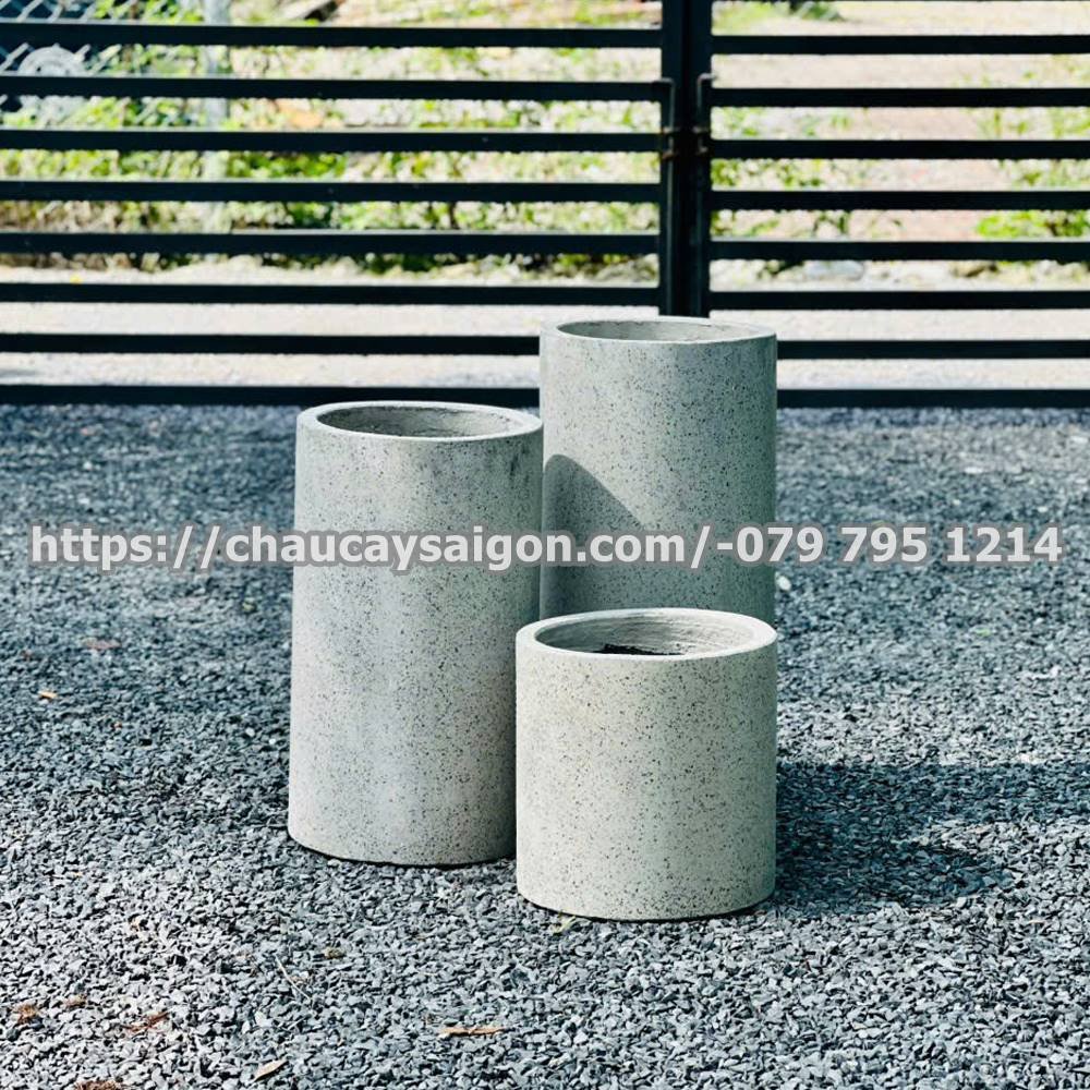 Chậu xi măng tròn hình trụ