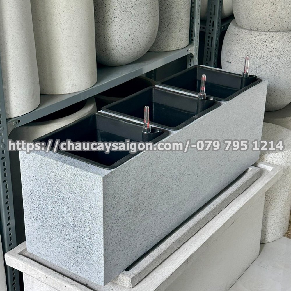 Chậu composite chữ nhật tự dưỡng