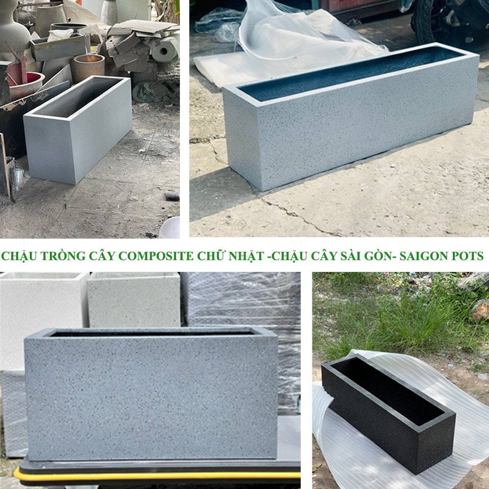 Chậu trồng cây composite chữ nhật