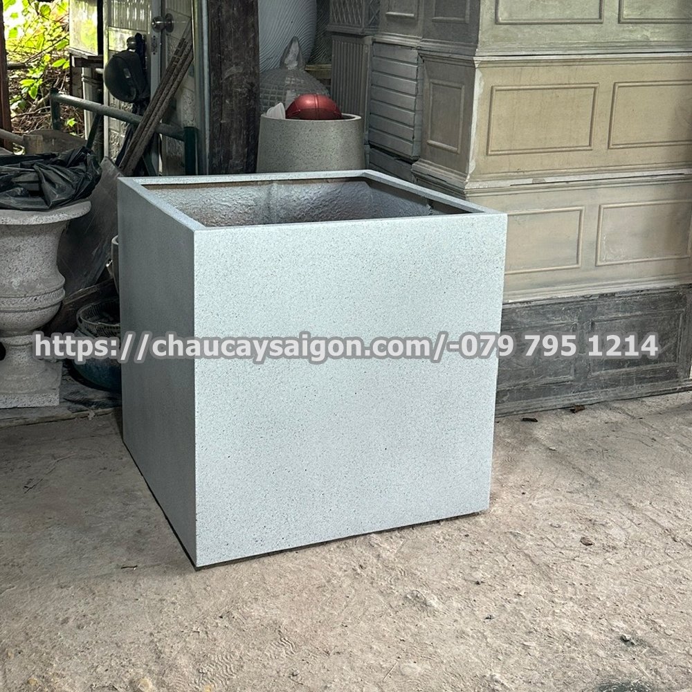 Chậu composite vuông 1m giả đá
