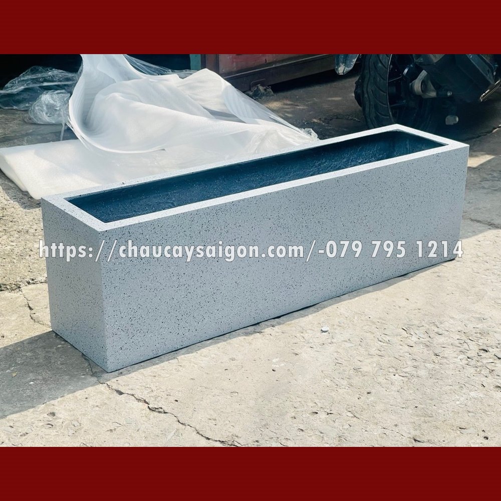 Chậu composite chữ nhật giả đá