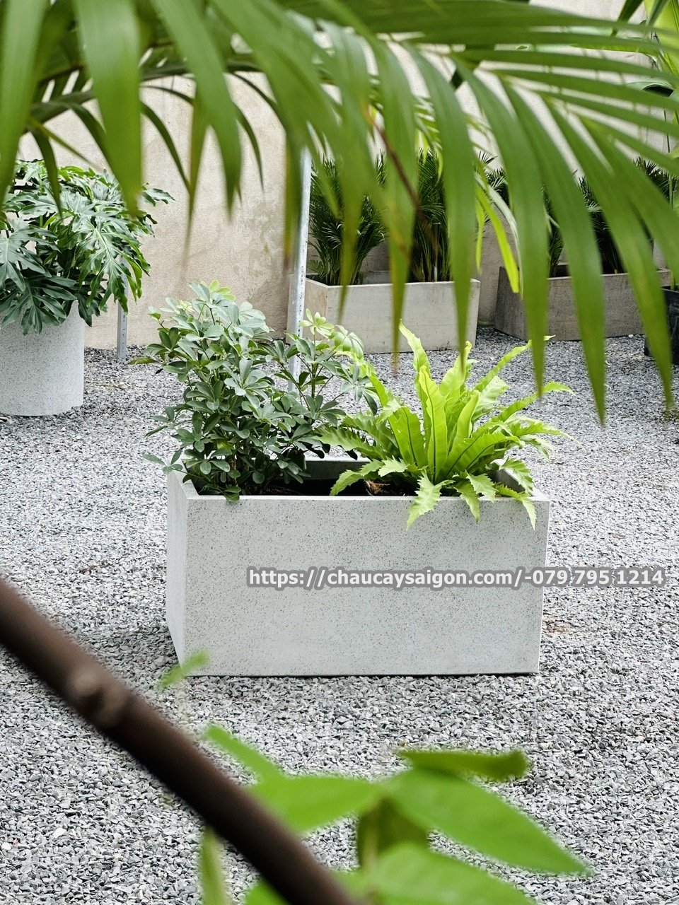 Chậu đá mài chữ nhật 60x30x30 2