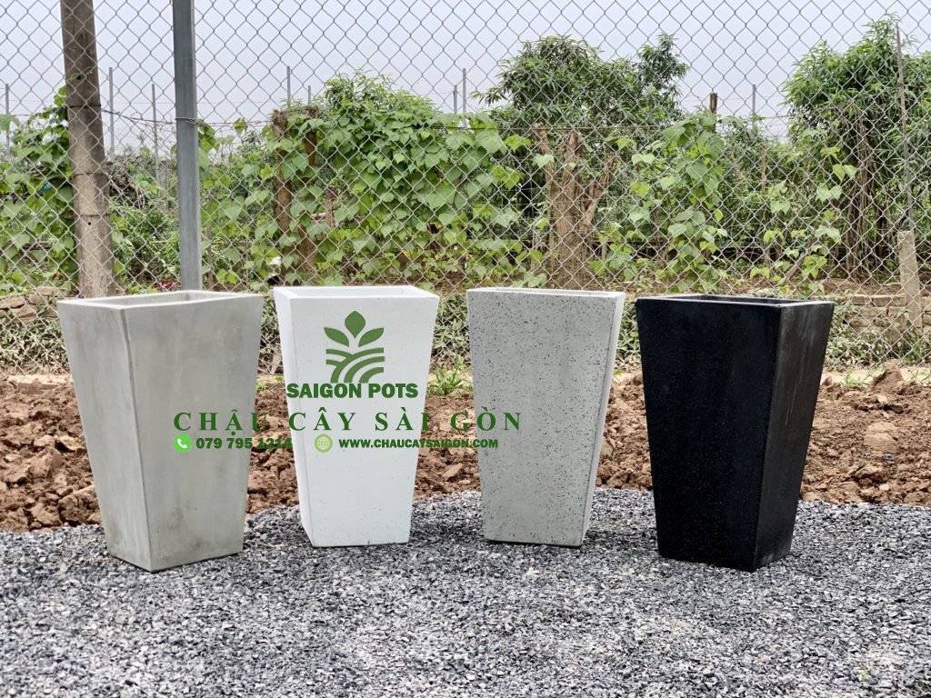 Chậu xi măng vuông vát 2