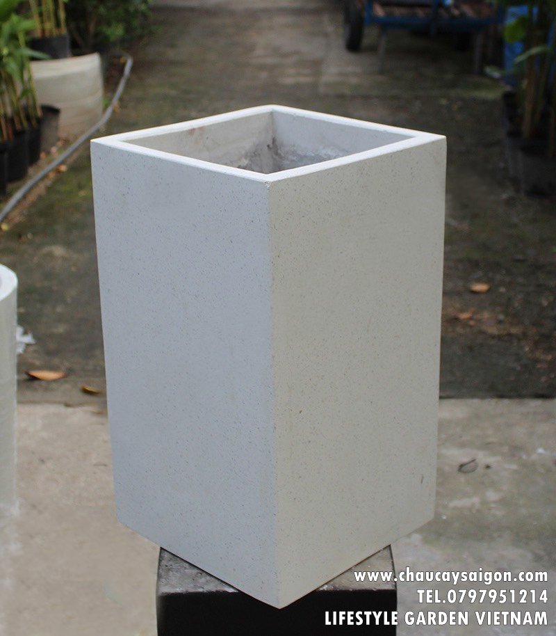 Chậu xi măng vuông-Chậu vuông xi măng 25×50 3