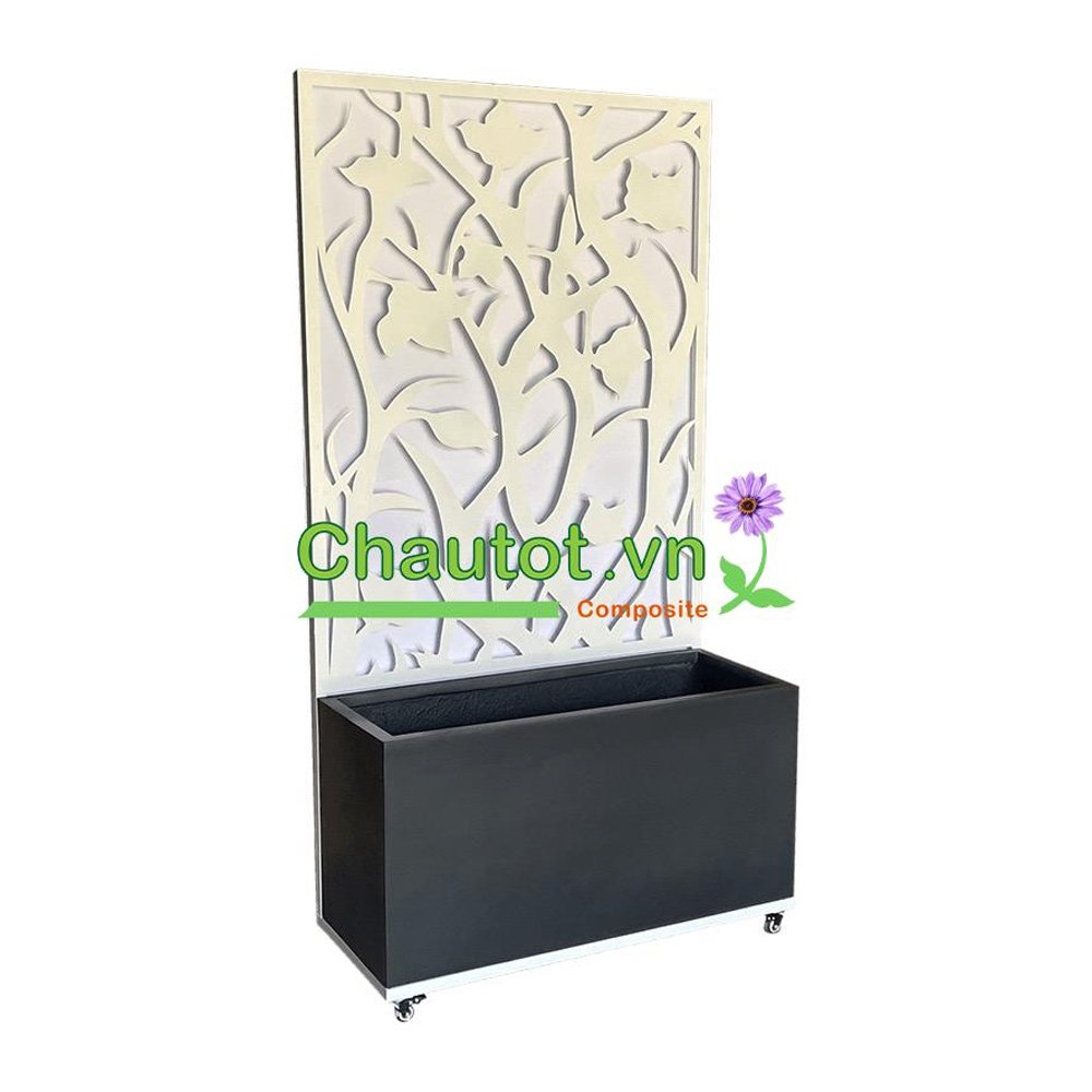 Chậu composite chữ nhật kèm vách deco BAOBINH – CT2075 3
