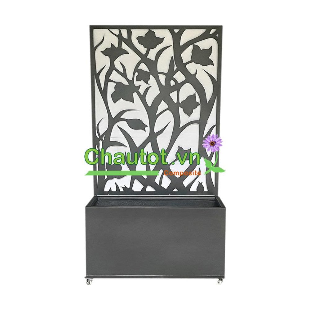Chậu composite chữ nhật kèm vách deco BAOBINH – CT2075 2