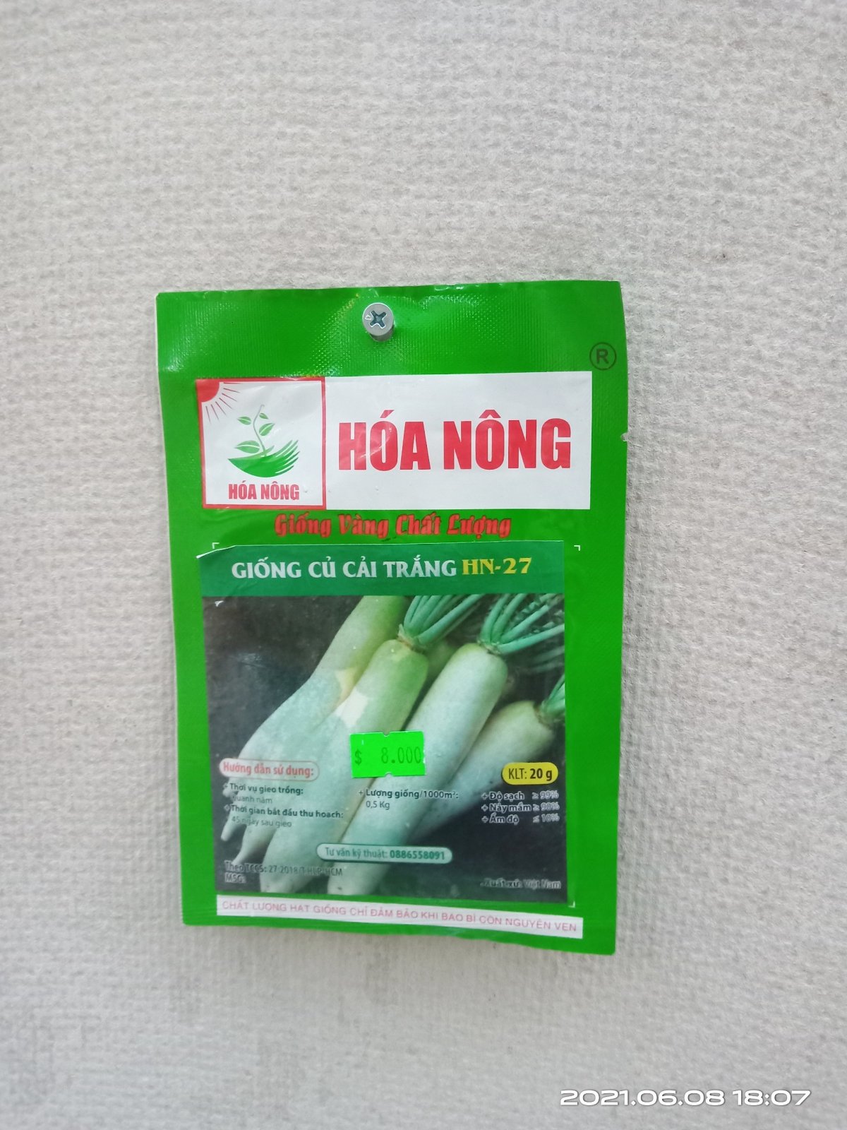 CỦ CẢI TRẮNG HN-27