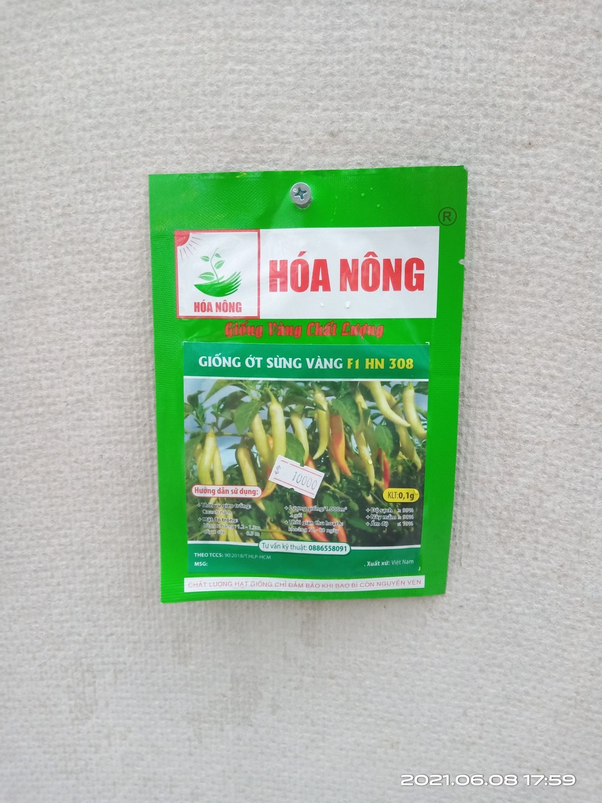 GIỐNG ỚT SỪNG VÀNG F1 HN-308