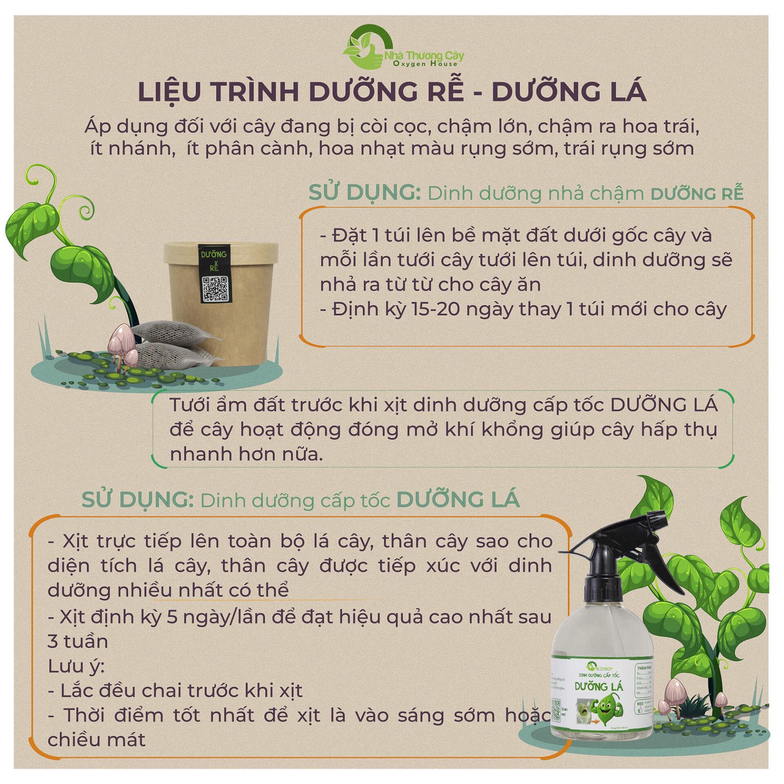CÁCH XÀI COMBO DƯỠNG LÁ - DƯỠNG RỄ