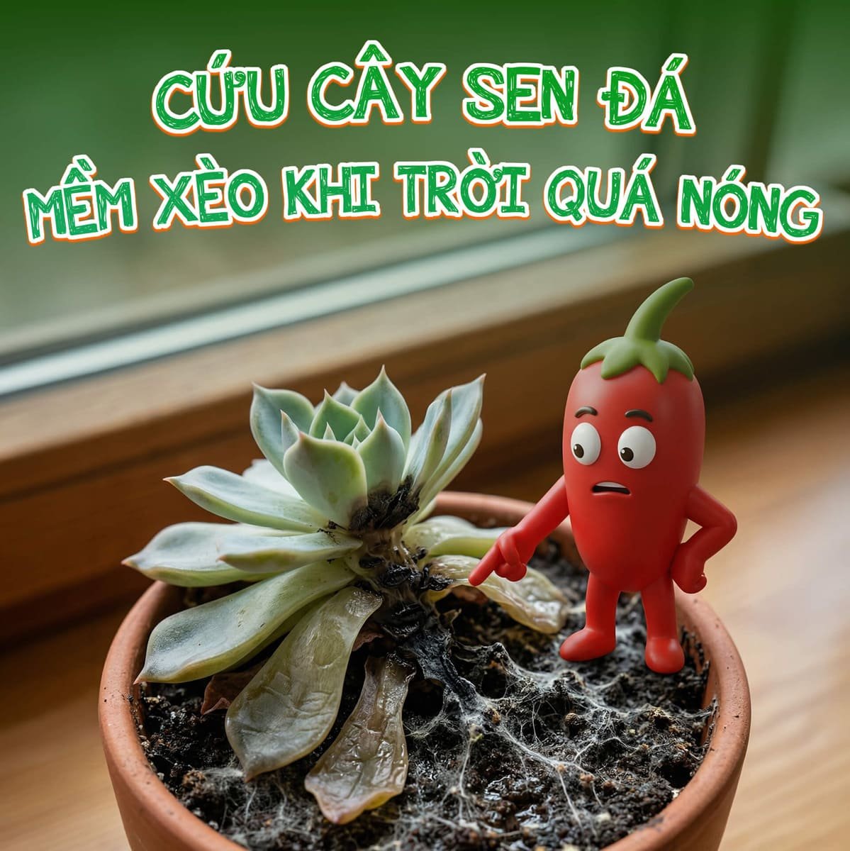 Cứu sen đá mềm xèo khi trời quá nóng