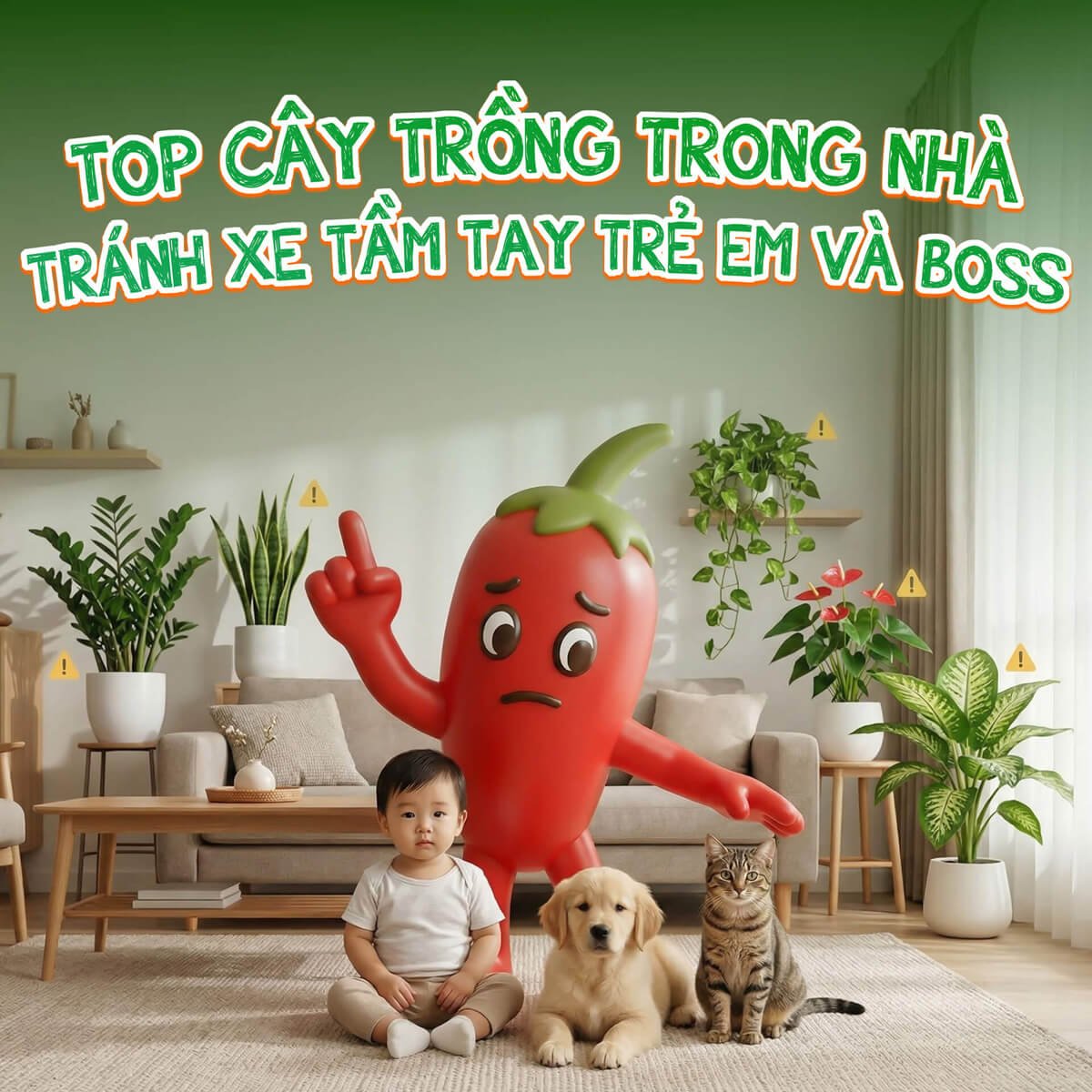 Top cây trồng ở nhà nên để xa tầm tay trẻ em và các boss yêu