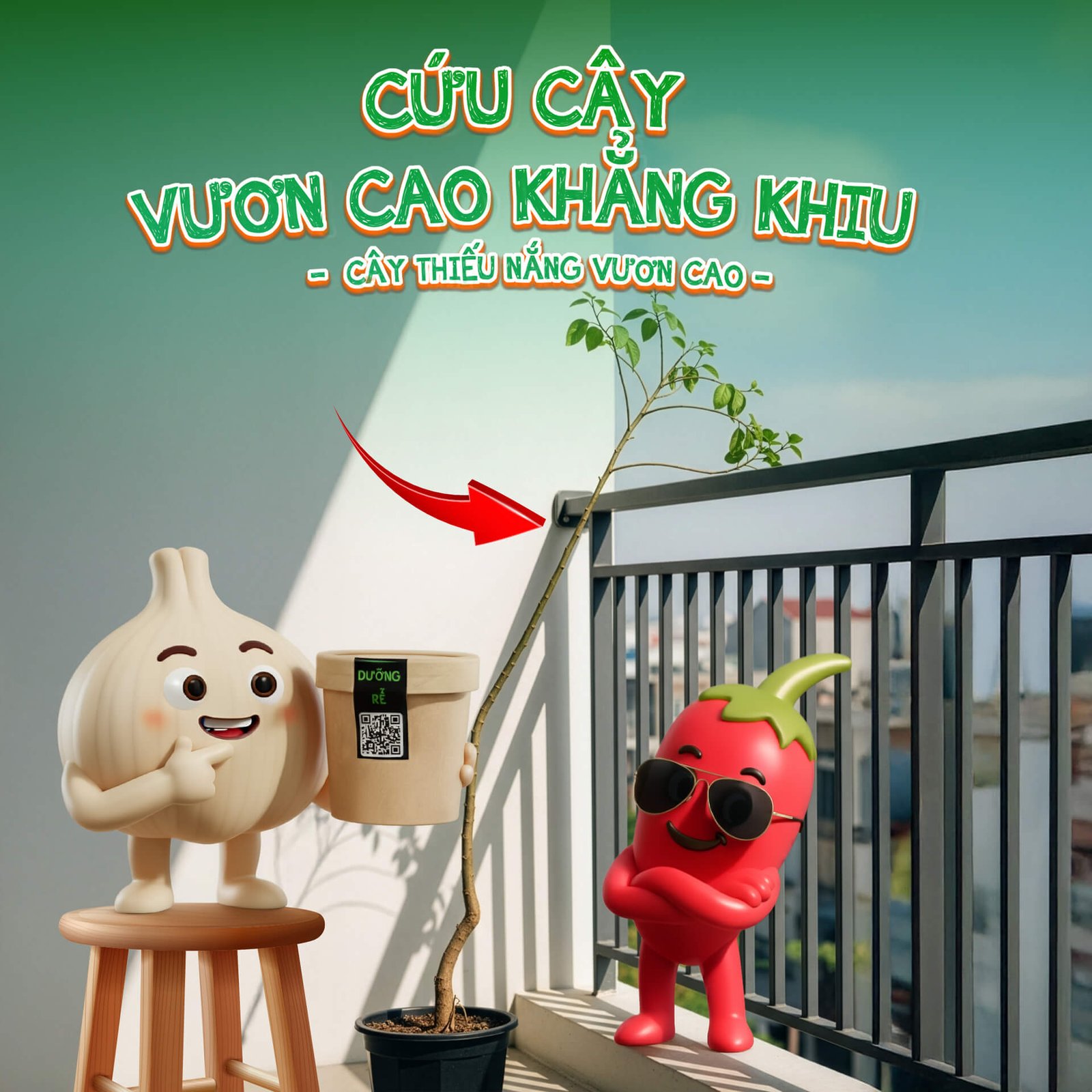 Cứu Cây Bị Vống- Vươn cao khẳng khiu: Do Thiếu Nắng Hay Dư Đạm?