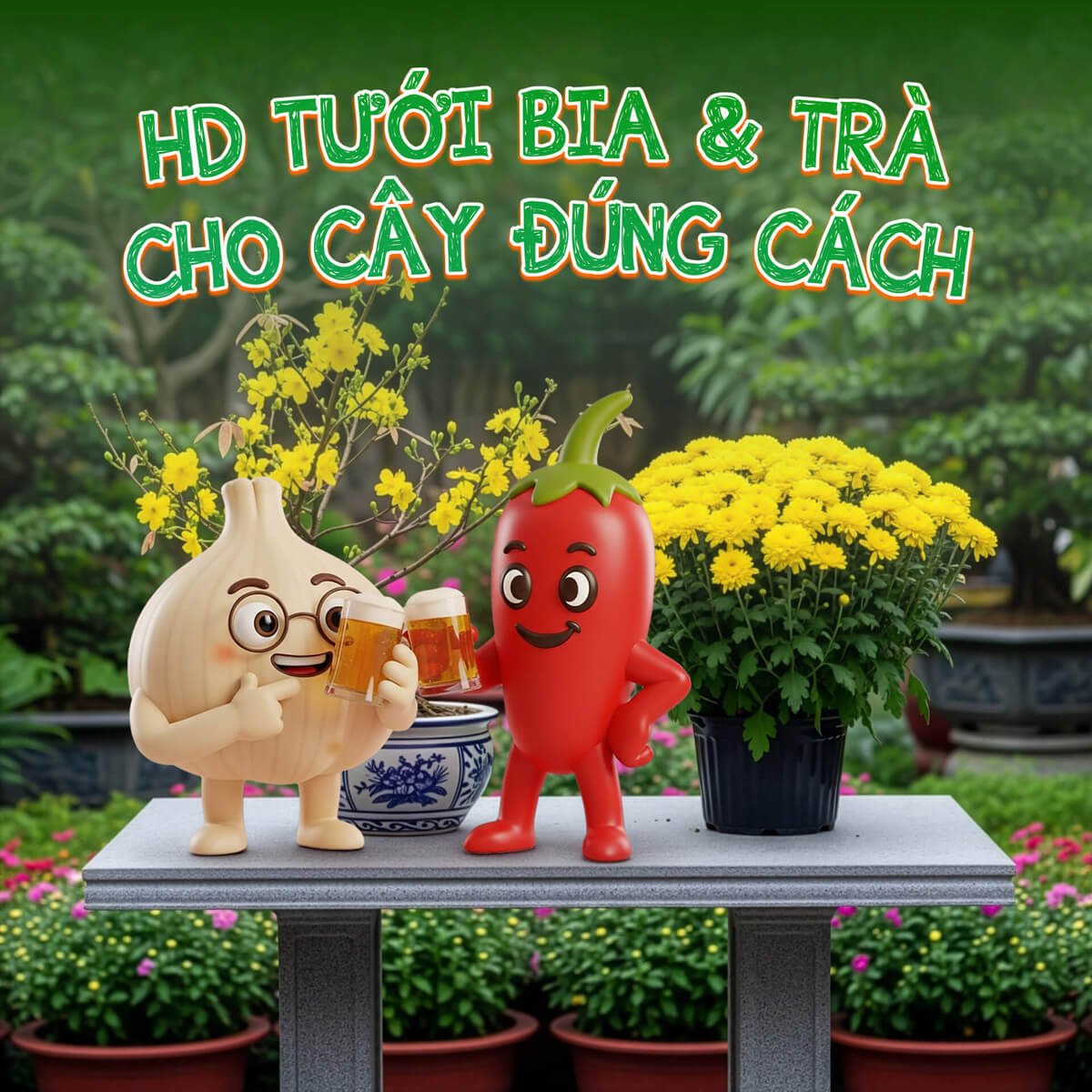 Xử lý nước trà dư, bia dư ngày Tết: Tưới cho cây đúng cách