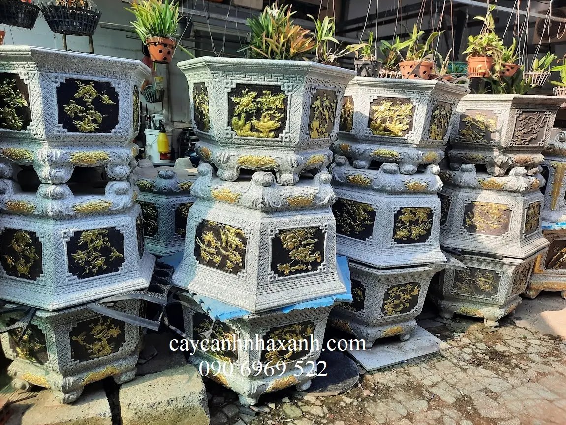 699 - Chậu Đá Lục giác 60 x 50