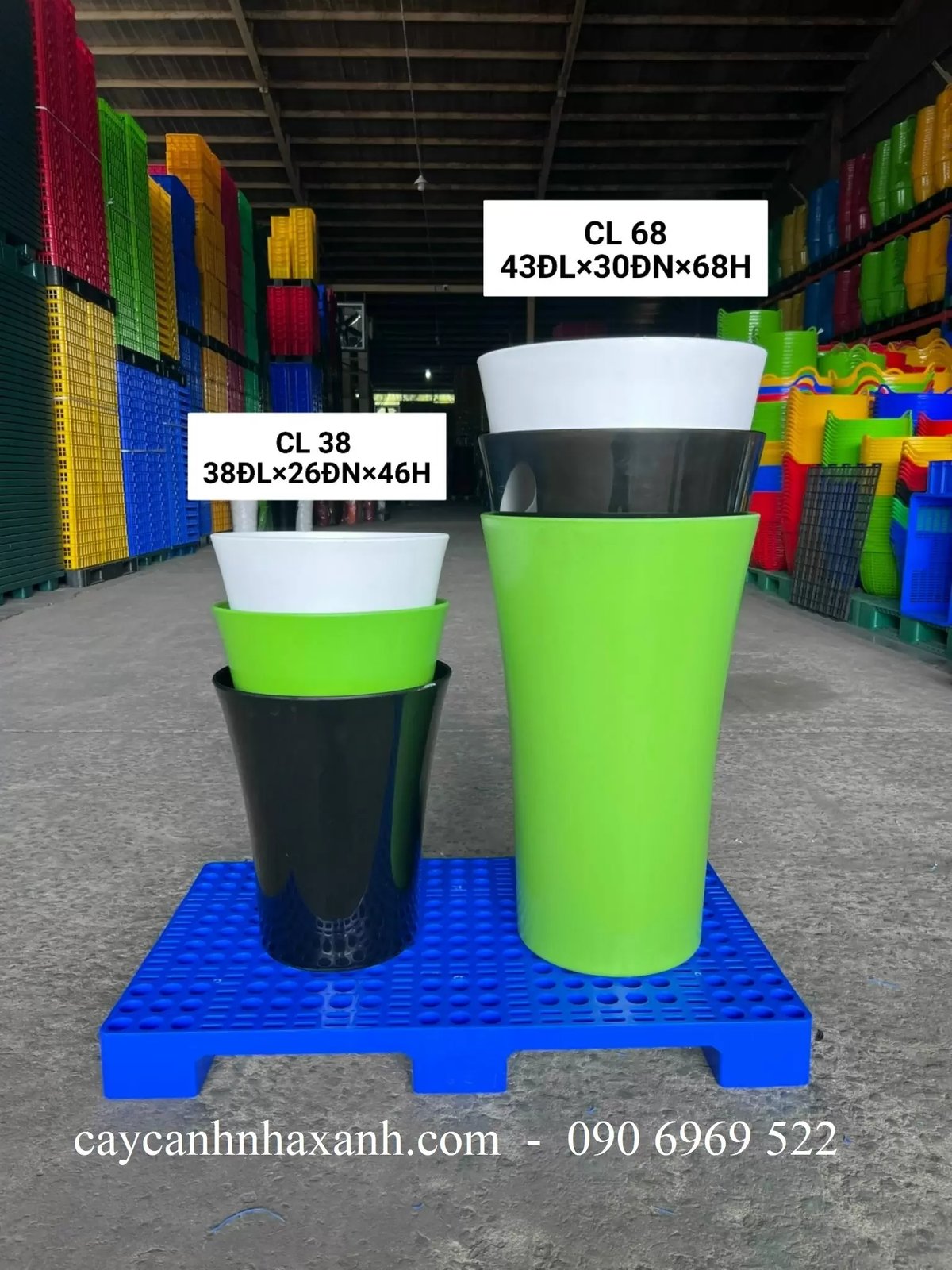 Chậu nhựa tròn 43 x 70