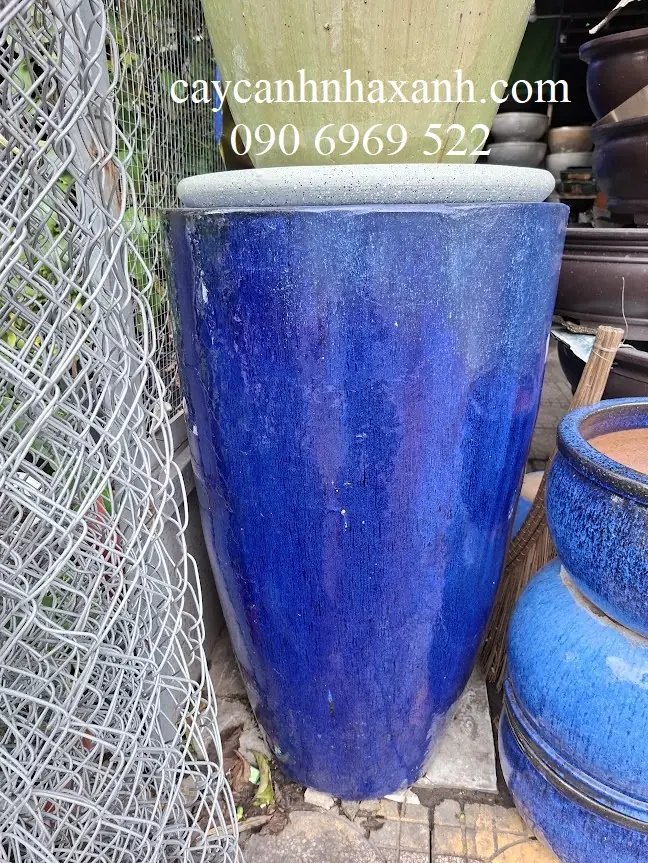 Chậu Sành men xanh 60 x 1m