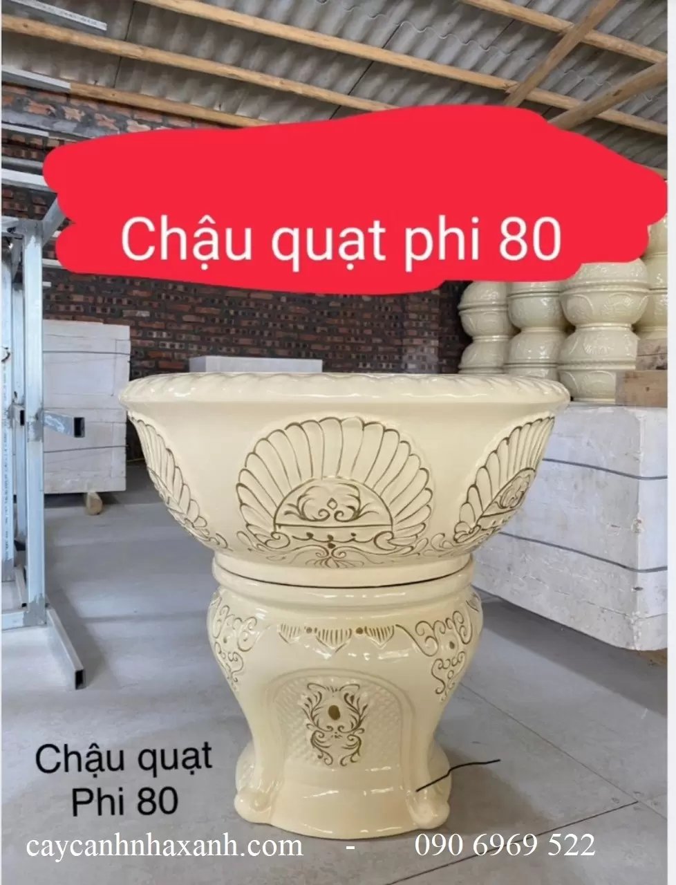 Chậu Sứ Cao cấp Cắm Lan 80 x 75