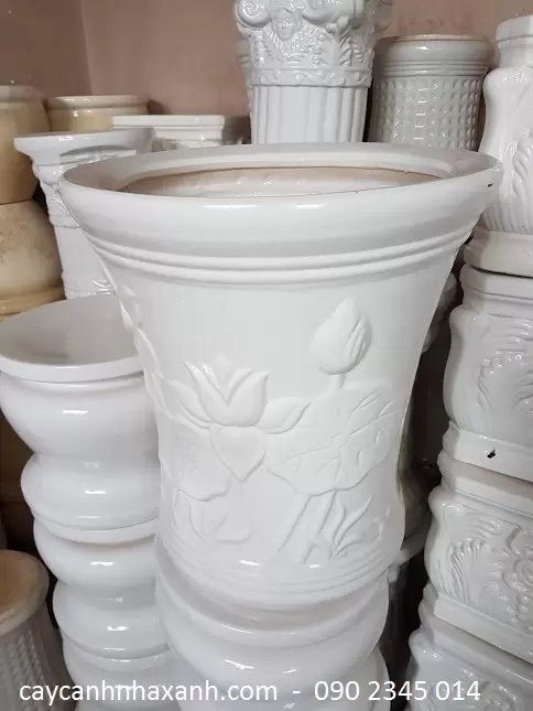 Chậu Sứ vân hoa sen 37 x 40