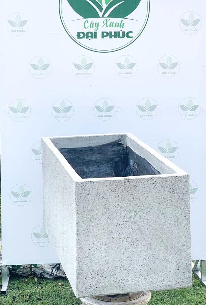 Chậu Xi Măng Đá Mài Chữ Nhật 80x40x40cm – Mẫu Chậu Đẹp, Bền Chắc, Dễ Bố Trí Nhiều Không Gian 2
