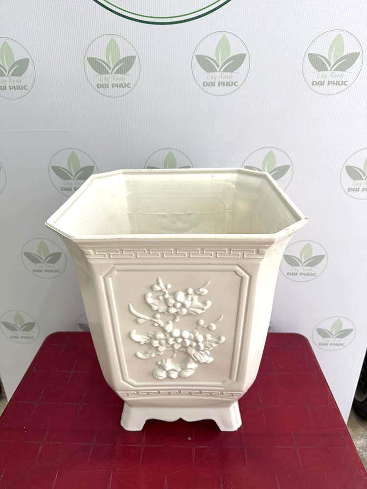 Chậu Nhựa Vuông Trắng Size Nhỏ 32x40cm – Gọn Nhẹ, Dễ Bố Trí Không Gian 2