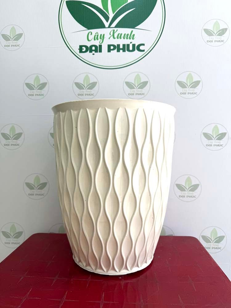 Chậu Nhựa Mắt Lưới Trắng Size Nhỏ 33x40cm – Gọn Gàng, Dễ Bố Trí Không Gian